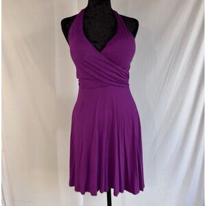Victorias Secret Miraculous Push Up Bra Halter Mini Dress Purple 34B Sexy Padded